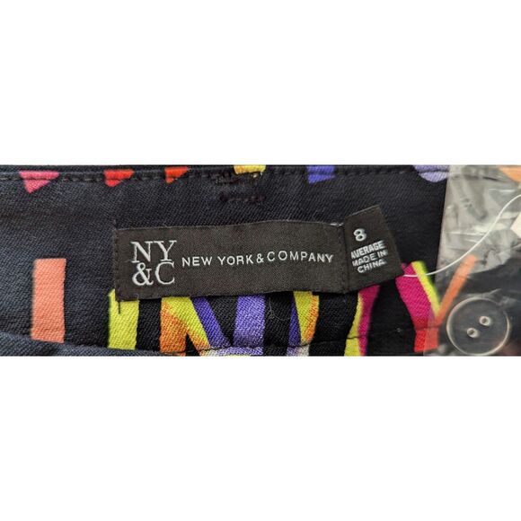 New York & Company Audrey High-Waisted Ankle Script-Print Pant  Sz 8 - Picture 5 of 11